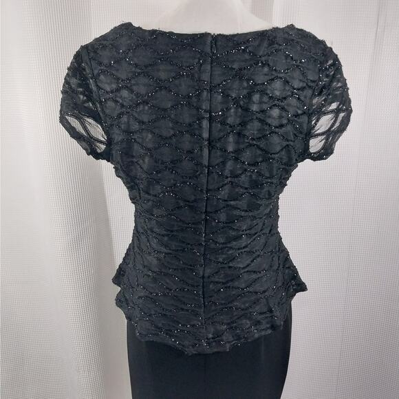 CONNECTED APPAREL! LUXE BLACK TWINKLING DETAIL STRETCH KNIT MIDI DRESS! SZ 10 - Picture 7 of 10